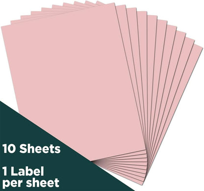 Full Sheet Shipping Labels - Printable Sticker Paper - 8 1/2 x 11 - Baby Pink Pastel - 10 Full Pages/Pack