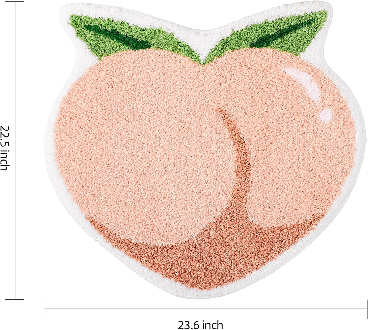 Pink Peach Bath Mat, Bath Mats for Bathroom Fruit Shaped Bathtub Rug Bathroom Tub Plush Shower Rugs Washable Non Slip