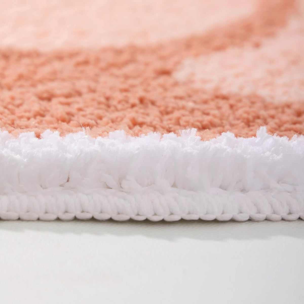 Pink Peach Bath Mat, Bath Mats for Bathroom Fruit Shaped Bathtub Rug Bathroom Tub Plush Shower Rugs Washable Non Slip