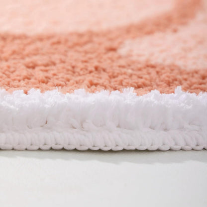 Pink Peach Bath Mat, Bath Mats for Bathroom Fruit Shaped Bathtub Rug Bathroom Tub Plush Shower Rugs Washable Non Slip