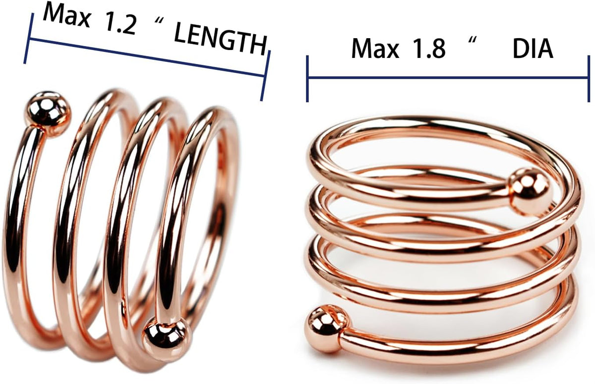6Pcs Rose Gold Napkin Rings Round Napkin Ring Set Napkin Holders for Cloth Napkins for Wedding, St. Patrick's Day, Valentines Day, Easter Thanksgiving Table Decor.