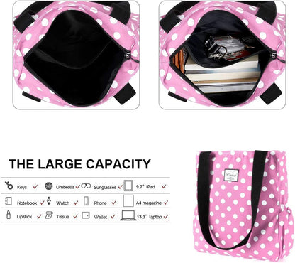 Floral Tote Bag - Waterproof Lightweight Handbags Travel Shoulder Bag for Hiking Yoga Gym Swimming Travel Beach