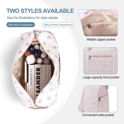 Gym Bag for Women, Cute Duffle Bag, Quilted Duffle Bag for Travel, Floral Duffle Bags, Weekend Bag with Zipper Pocket Dance Bag Organizer