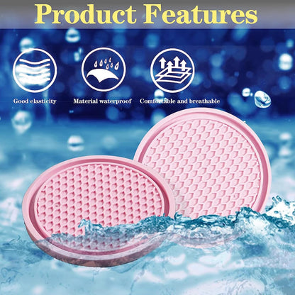 4-Piece Honeycomb Waterproof Fixed Tea Coaster, 2.75In PVC Anti-Slip Cup Holder Insert, Universal for Vehicle Interior Mats (Pink)