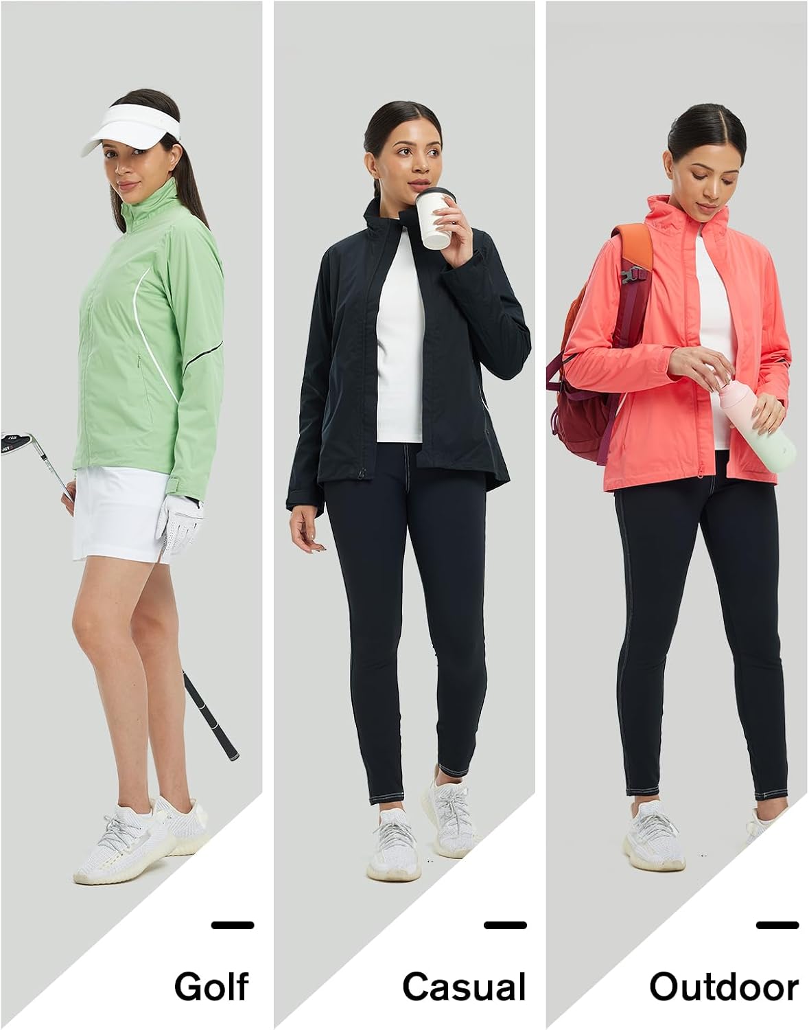 Women's HydroLite Golf Jacket Waterproof 20K Rain Jacket Lightweight Stretch for Outdoor Activities