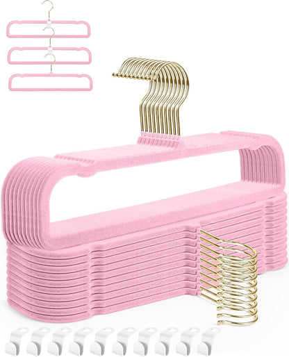 Felt Hangers Pink Velvet Hangers, Cute Pants Hanger, 20 Pack Chic Hangers