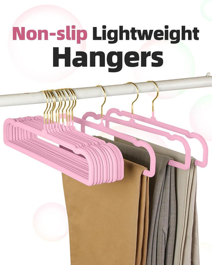 Felt Hangers Pink Velvet Hangers, Cute Pants Hanger, 20 Pack Chic Hangers