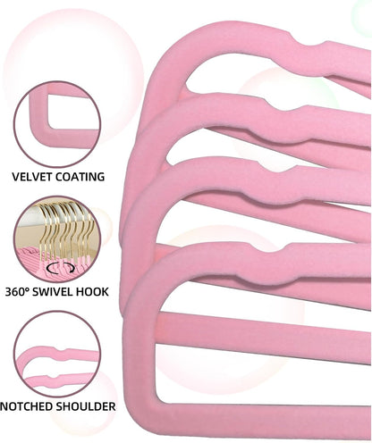 Felt Hangers Pink Velvet Hangers, Cute Pants Hanger, 20 Pack Chic Hangers