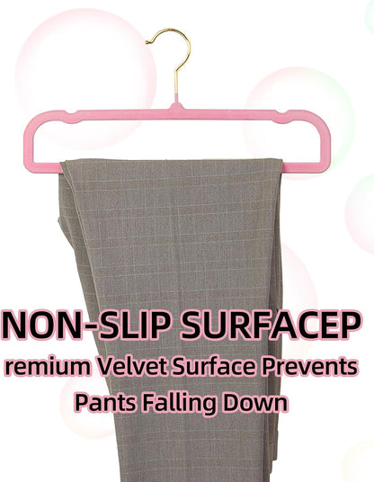 Felt Hangers Pink Velvet Hangers, Cute Pants Hanger, 20 Pack Chic Hangers