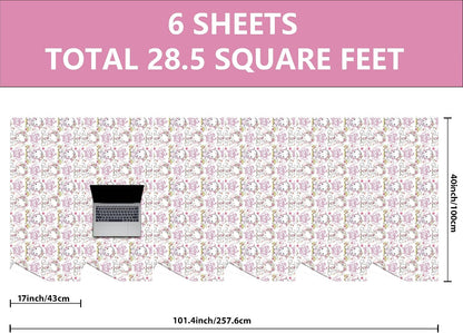 Baby Girl Wrapping Paper Roll - Pink Cute Elephant with Flower Design Gift Wrap for Baby Shower Birthday Party Holiday(Total 28.5 sq.ft)