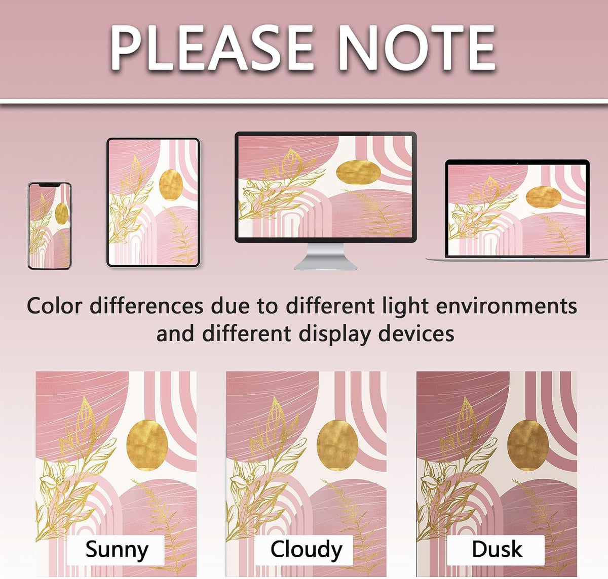 Light Pink and Gold Shower Curtain, 72x72 in, Mid Century Modern Girls