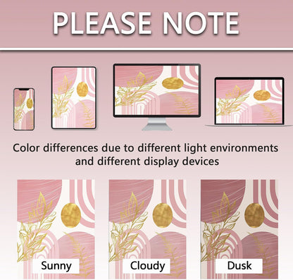 Light Pink and Gold Shower Curtain, 72x72 in, Mid Century Modern Girls