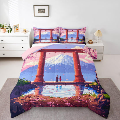 Pink Japan Comforter Set Full Size Bedding Set