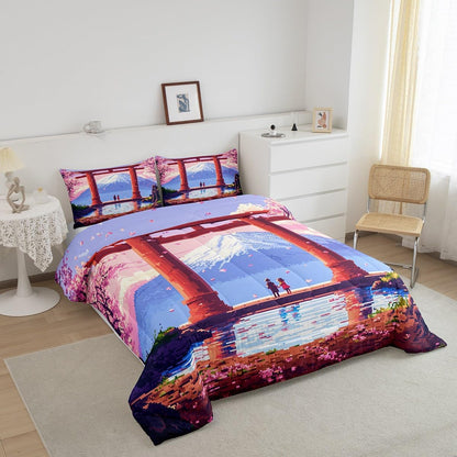 Pink Japan Comforter Set Full Size Bedding Set