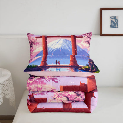 Pink Japan Comforter Set Full Size Bedding Set