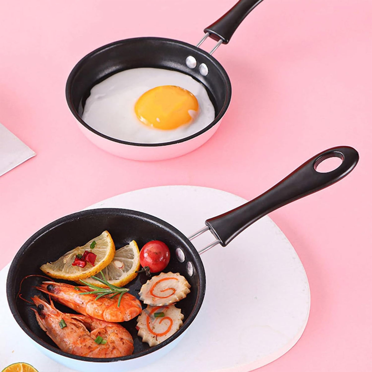 Non Stick Frying Pans, Stainless Steel Skillet, 4 Inch, Pink
