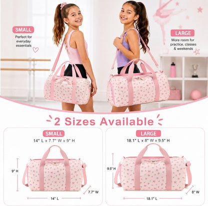 Gym Duffle Bag for Women Girls, Sports Workout Travel Bag with Shoe Compartment, Weekender Bags Wet Pocket