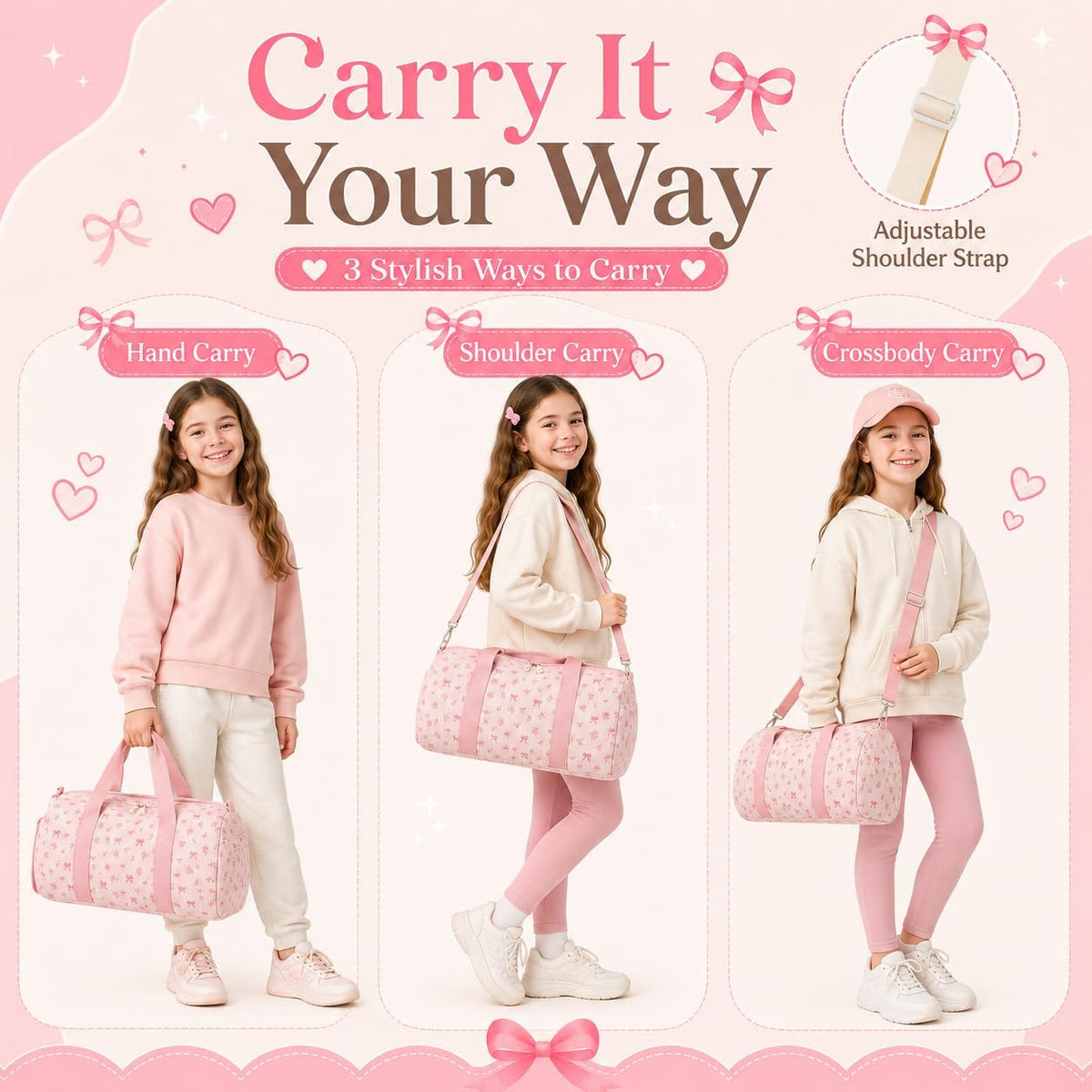 Gym Duffle Bag for Women Girls, Sports Workout Travel Bag with Shoe Compartment, Weekender Bags Wet Pocket