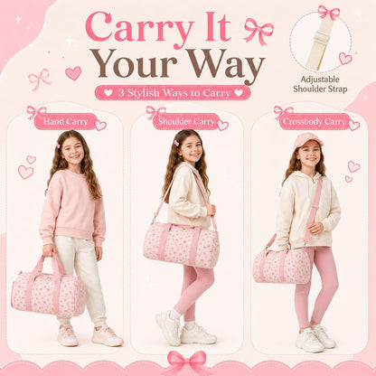 Gym Duffle Bag for Women Girls, Sports Workout Travel Bag with Shoe Compartment, Weekender Bags Wet Pocket