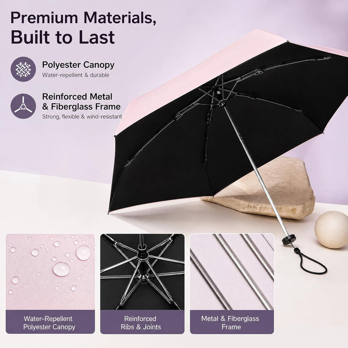UPF 50+ Pencil Umbrella from Japan - 103g Ultra-Light Compact Umbrella