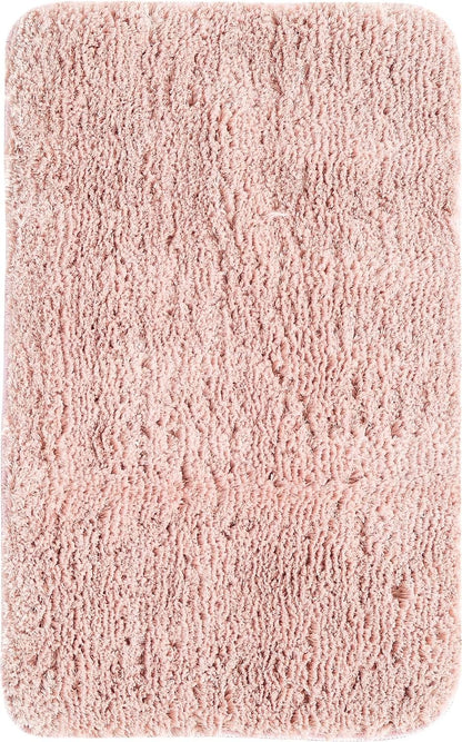 Bano Luxe Bath Mat Collection Rug – 2' x 3' Cotton Candy Pink Machine Washable Shag Bath Mat, Extra Soft and Absorbent, Non-Slip, Quick Dry, Perfect for Bathroom