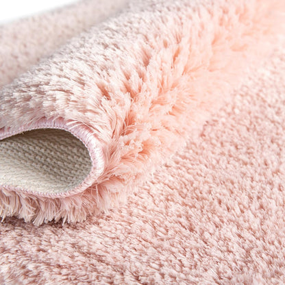 Bano Luxe Bath Mat Collection Rug – 2' x 3' Cotton Candy Pink Machine Washable Shag Bath Mat, Extra Soft and Absorbent, Non-Slip, Quick Dry, Perfect for Bathroom