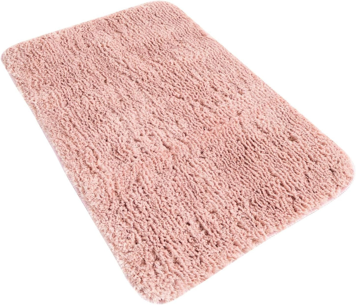 Bano Luxe Bath Mat Collection Rug – 2' x 3' Cotton Candy Pink Machine Washable Shag Bath Mat, Extra Soft and Absorbent, Non-Slip, Quick Dry, Perfect for Bathroom