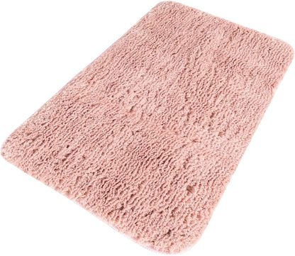 Bano Luxe Bath Mat Collection Rug – 2' x 3' Cotton Candy Pink Machine Washable Shag Bath Mat, Extra Soft and Absorbent, Non-Slip, Quick Dry, Perfect for Bathroom