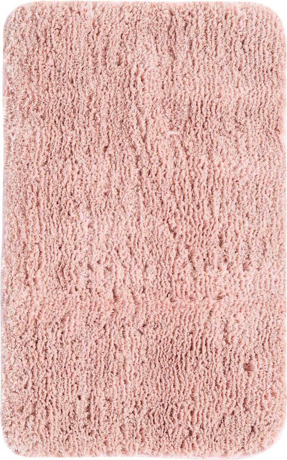 Bano Luxe Bath Mat Collection Rug – 2' x 3' Cotton Candy Pink Machine Washable Shag Bath Mat, Extra Soft and Absorbent, Non-Slip, Quick Dry, Perfect for Bathroom