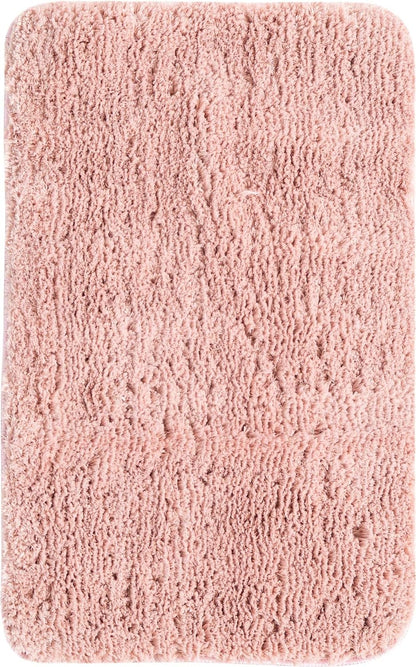 Bano Luxe Bath Mat Collection Rug – 2' x 3' Cotton Candy Pink Machine Washable Shag Bath Mat, Extra Soft and Absorbent, Non-Slip, Quick Dry, Perfect for Bathroom