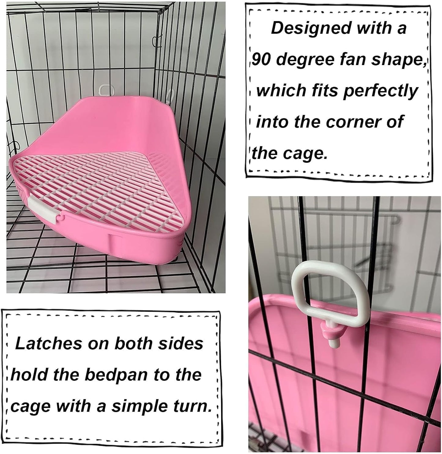 kathson Rabbit Litter Box Bunny Toilet Triangle Potty Trainer Corner Large Bedding Box Pet Pan for Rabbits Chinchillas Guinea Pigs Ferrets Galesaurs
