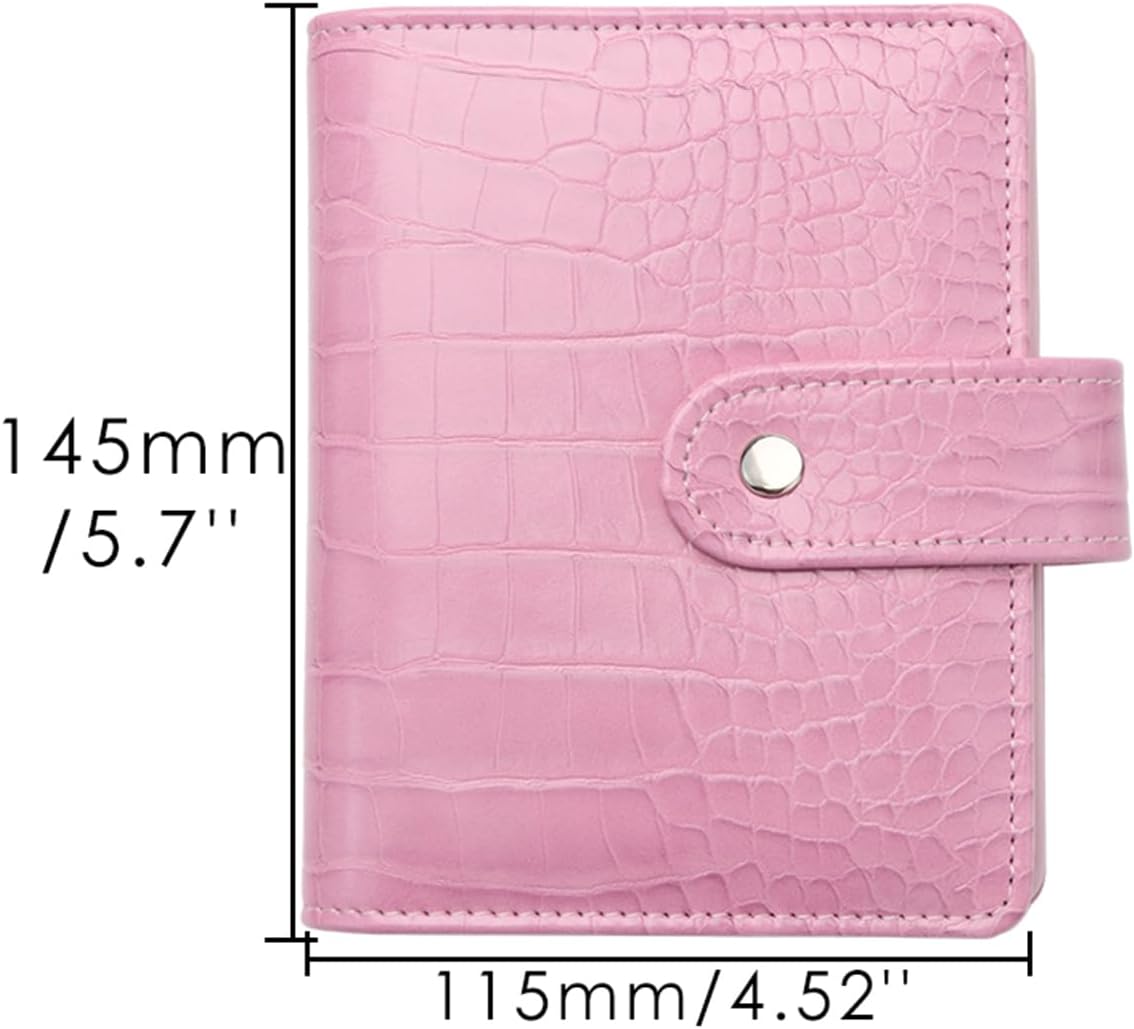 Pink A7 Binder Wallet Crocodile Planner Cover