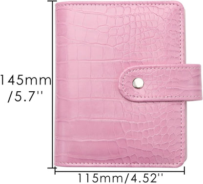 Pink A7 Binder Wallet Crocodile Planner Cover