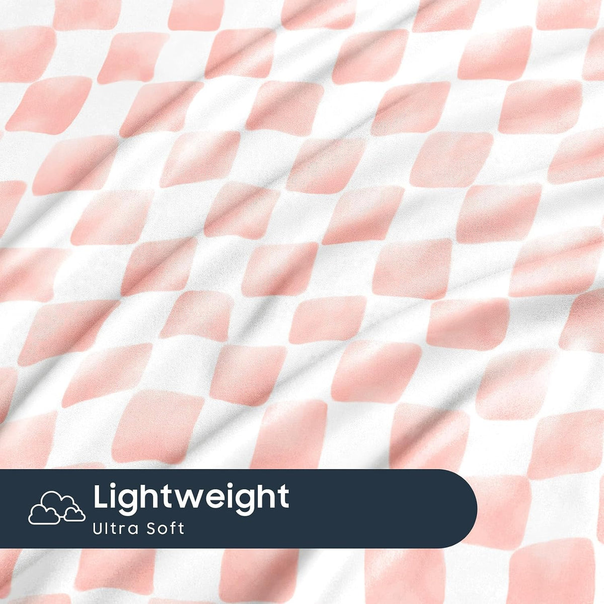 Gingham Pillow Cases, Checkered Grid Plaid Geometric Preppy Pattern Printed, Set of 2 Soft Pillowcases Pillow Shams Covers, Pink White, Standard Size 20x26 Inches