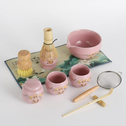 11 Pcs Matcha whisk Set,13 OZ,With 2 Cups and 1 Tea Can,Unique Cat Pattern Design，Complete Matcha Kit Set,Japanese Matcha Set,Perfect Matcha Kit for Matcha Tea Ceremony(Cat-Pink)