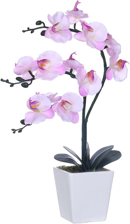 15" Silk Phalaenopsis Orchid in Square Pot, Pink Shades Flower Arrangements