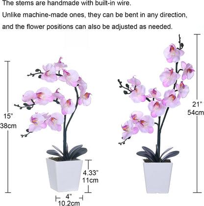 15" Silk Phalaenopsis Orchid in Square Pot, Pink Shades Flower Arrangements