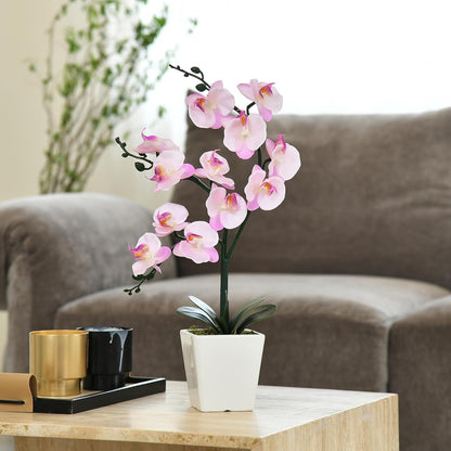 15" Silk Phalaenopsis Orchid in Square Pot, Pink Shades Flower Arrangements