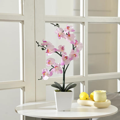 15" Silk Phalaenopsis Orchid in Square Pot, Pink Shades Flower Arrangements
