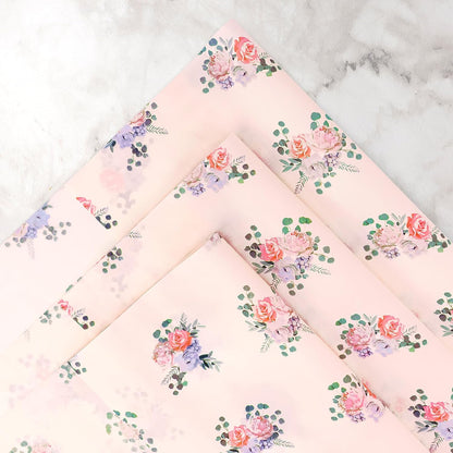 60 Sheets Pink Rose Floral Tissue Paper Bulk, 14 x 20 inch, Rose Floral Tissue Paper for Gift Bags, Baby Showers, Wedding, Birthday Party