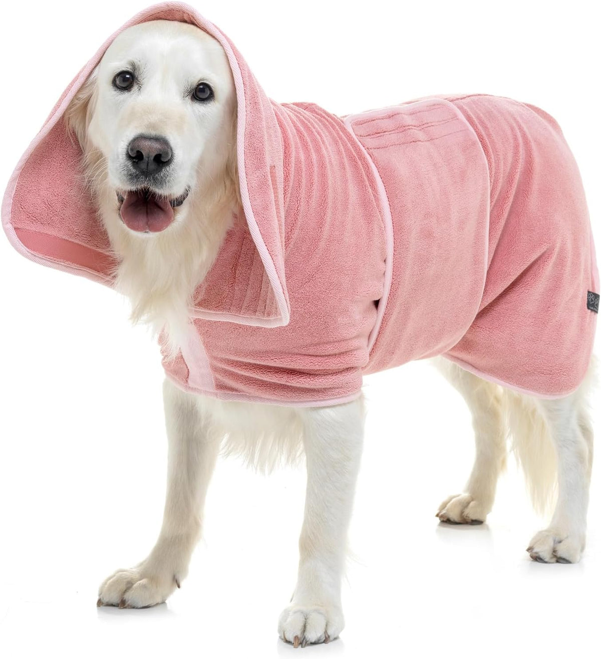 ® Dog Robe - Luxurious Dog Bathrobe - Ultra Absorbent Dries Your Dogs in Minutes! Double-Layer, Super Soft Towel and Bath Robe All in One (M, Dusty Pink)