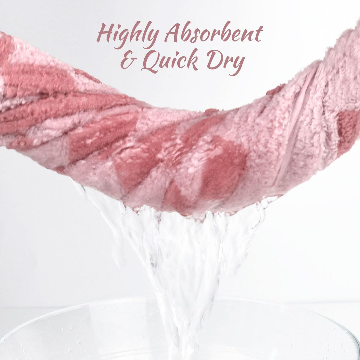 Pink Bathroom Towels Set of 6, Checkered Bath Towels 2-Pack and Hand Towels 4-Pack, Cotton Absorbent Towels for Girls Women