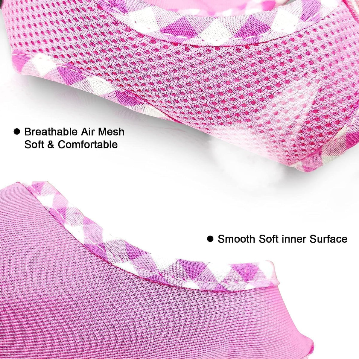 Upgraded Soft Mesh Dog Harness, Super Breathable Lightweight Pet Harnesses for Puppy Dogs Outdoor Walking, Pink Dog Harness and Dog Leash Set Packing -Small