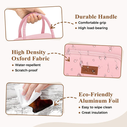 Lunch Bag Lunch Box for Women Men, Insulated Lunch Bags Water-Resistant Cute Cooler Lunch Tote Bag, Reusable Large Capacity for Work Travel Picnic