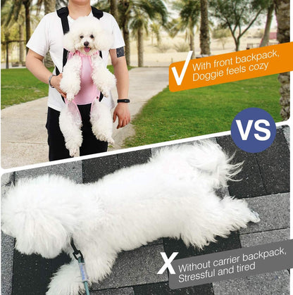 Pet Carrier Backpack, Pet Front Dog Cat Carrier Backpack, Legs Out, Easy-Fit for Traveling Hiking Camping, Travel Bag Backpacks for Small Dogs Cats, S, Pink