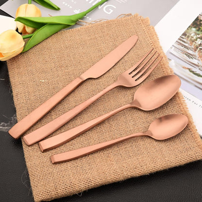 Copper 18/10 Stainless Steel Dessert Spoon Set of 8, Soup Spoon Mixing Milk Teaspoon Cream Scoop, Matte Finish (6.69-inch, Rose Gold)
