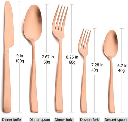 Copper 18/10 Stainless Steel Dessert Spoon Set of 8, Soup Spoon Mixing Milk Teaspoon Cream Scoop, Matte Finish (6.69-inch, Rose Gold)