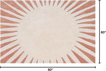 Restoration and Renovation Modern Round Area Rug – Hand-Tufted with 100% NZ Wool, Thick & Soft Circular Carpet for Living Room, Bedroom & Dining Room Decor (Soft Pink, 5' Round)