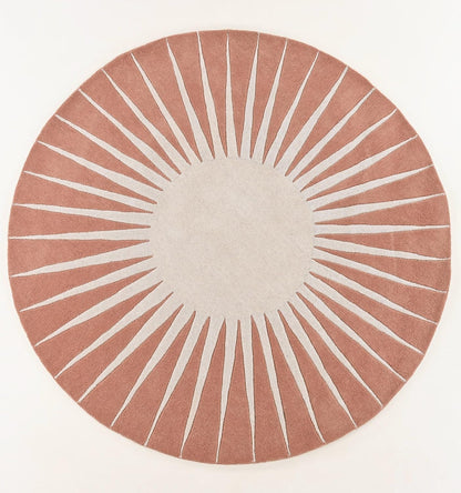 Restoration and Renovation Modern Round Area Rug – Hand-Tufted with 100% NZ Wool, Thick & Soft Circular Carpet for Living Room, Bedroom & Dining Room Decor (Soft Pink, 5' Round)
