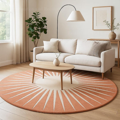 Restoration and Renovation Modern Round Area Rug – Hand-Tufted with 100% NZ Wool, Thick & Soft Circular Carpet for Living Room, Bedroom & Dining Room Decor (Soft Pink, 5' Round)